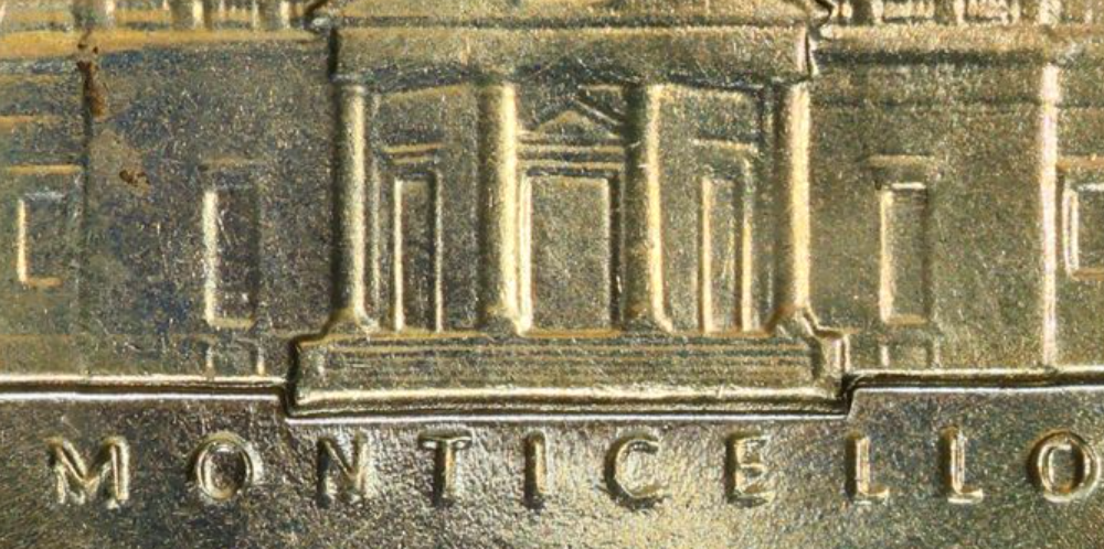 1981 Jefferson nickel Monticello reverse showing Full Steps designation with five sharp unbroken steps